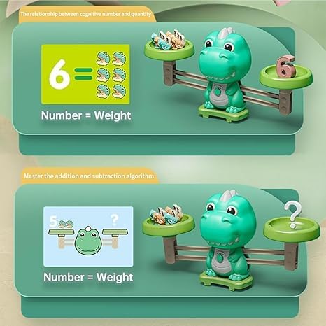 2 in 1 Dino Balancing Toy for Kids with Fishing Rods Educational Number Counting Toy for Kids