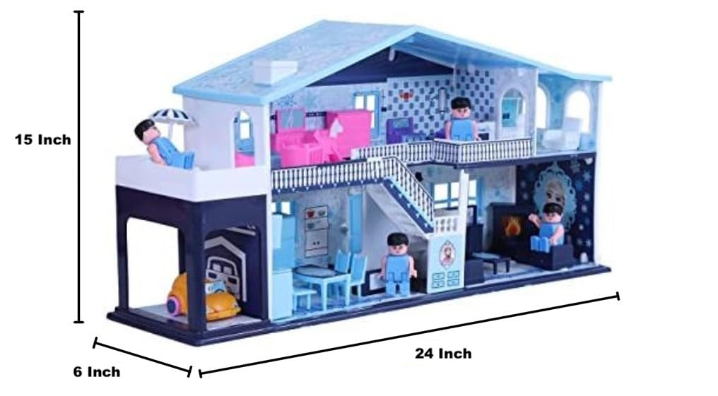 Big Frozen Dollhouse for Kids – 2-Storey Villa with Accessories