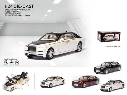 1:24 Rolls Royce Phantom Diecast Metal Pullback Toy car White