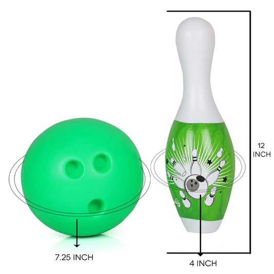 Bowling Game for Kids 6 Pin 1 Balls Bowling Set for Kids Games Indoor Outdoor Play for Boys Girls Green
