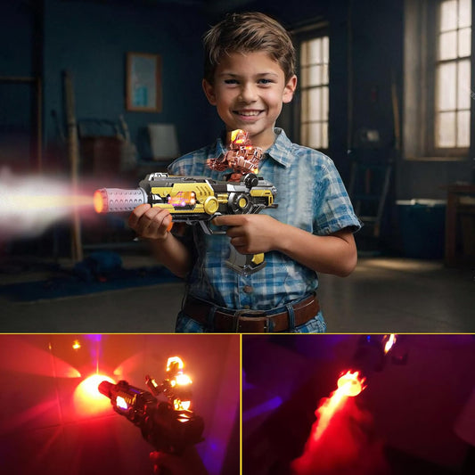 Light Up Toy Gun with Sound Effects & Spray