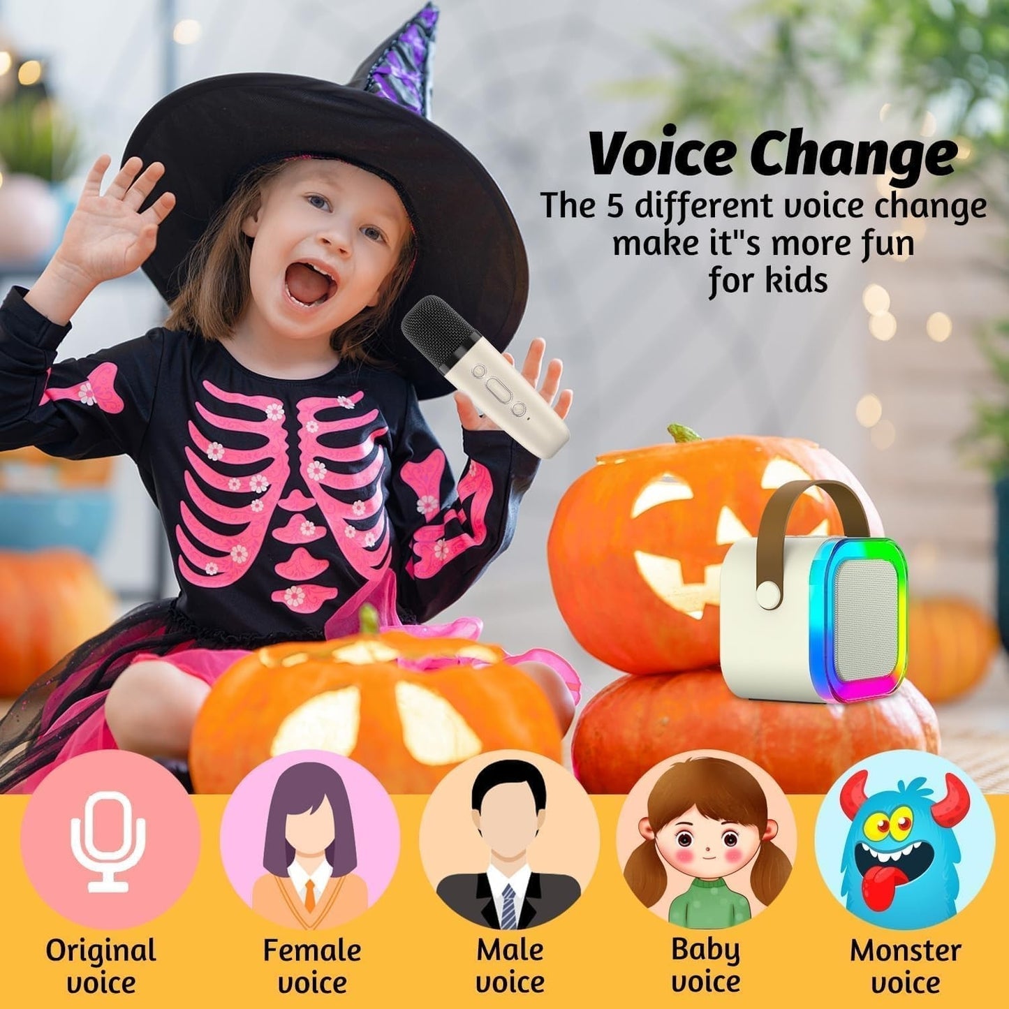 Sale: Colorful Bluetooth Speaker with Karaoke Mic (Single Mic)