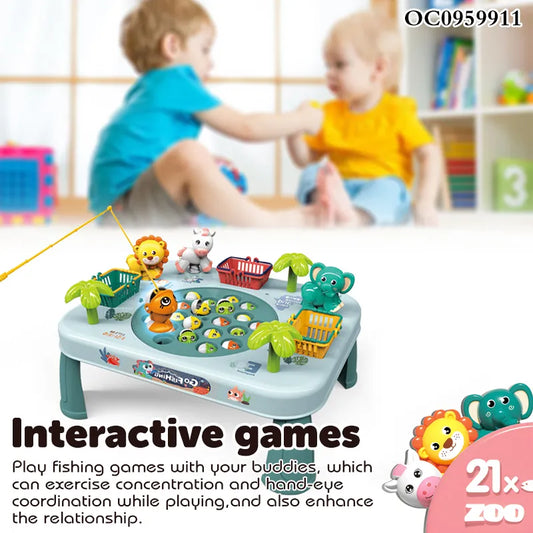 Electric Cute Table Rotation Funny Plastic Fishing Machine Platform Games Toy