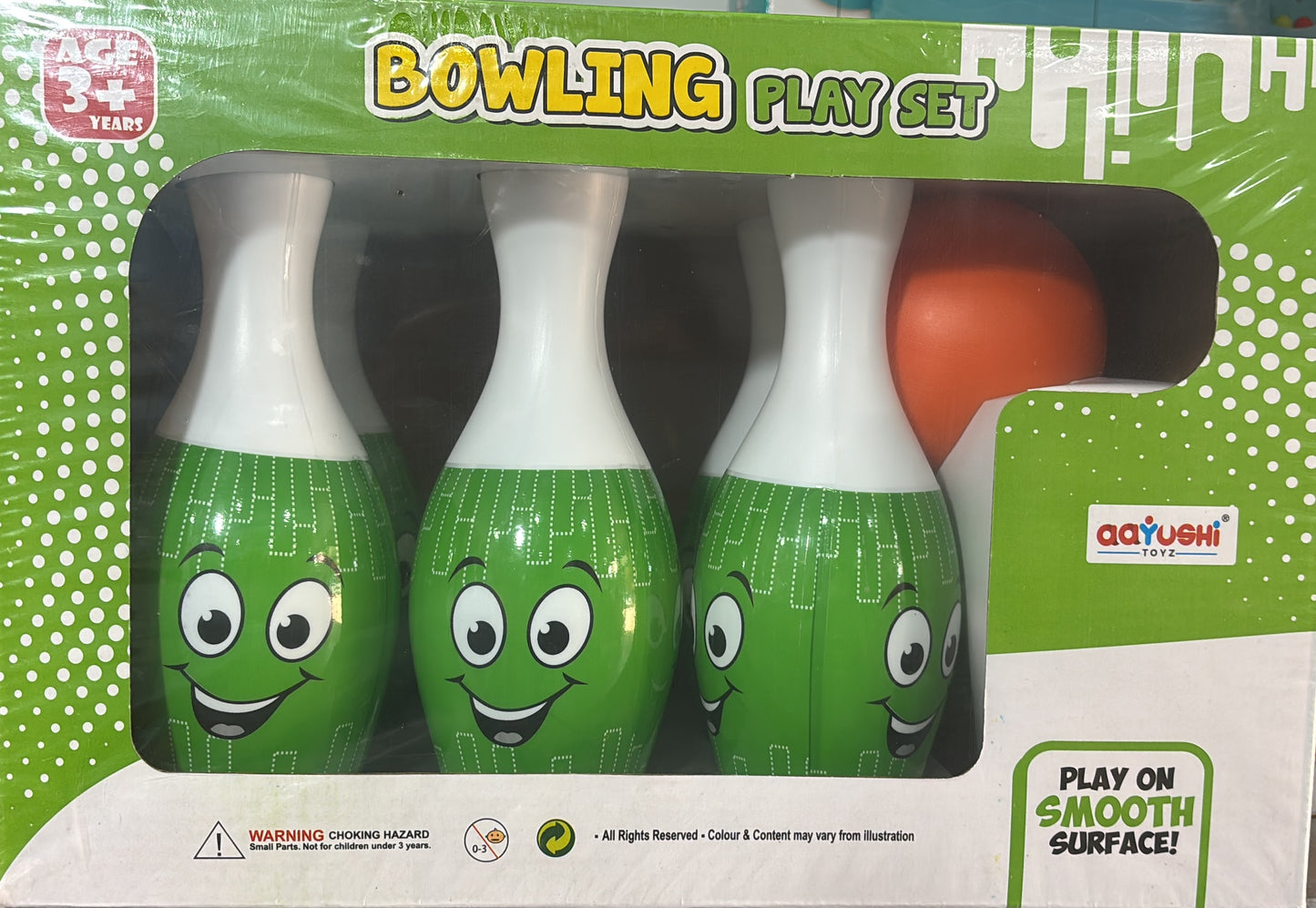 Bowling Game for Kids 6 Pin 1 Balls Bowling Set for Kids Games Indoor Outdoor Play for Boys Girls Green