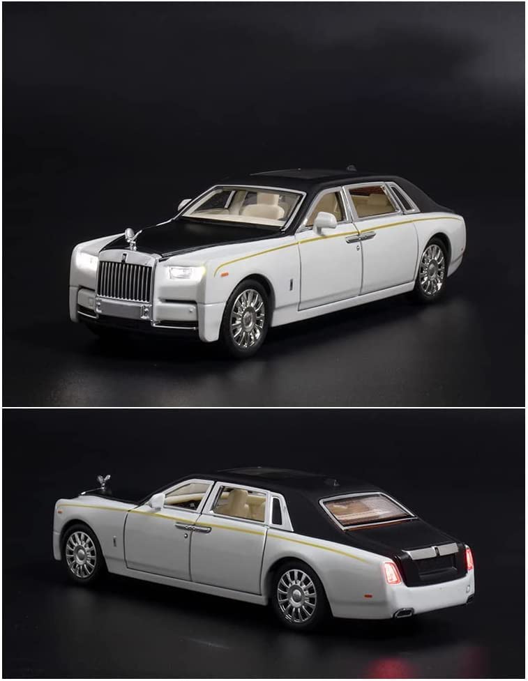 1:24 Rolls Royce Phantom Diecast Metal Pullback Toy car White