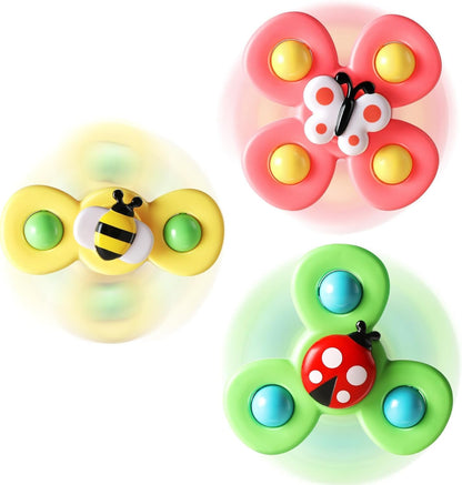 Insect-Themed Baby Spinner Toy Set - 3 Pack of Butterfly, Bee, and Ladybug Spinners