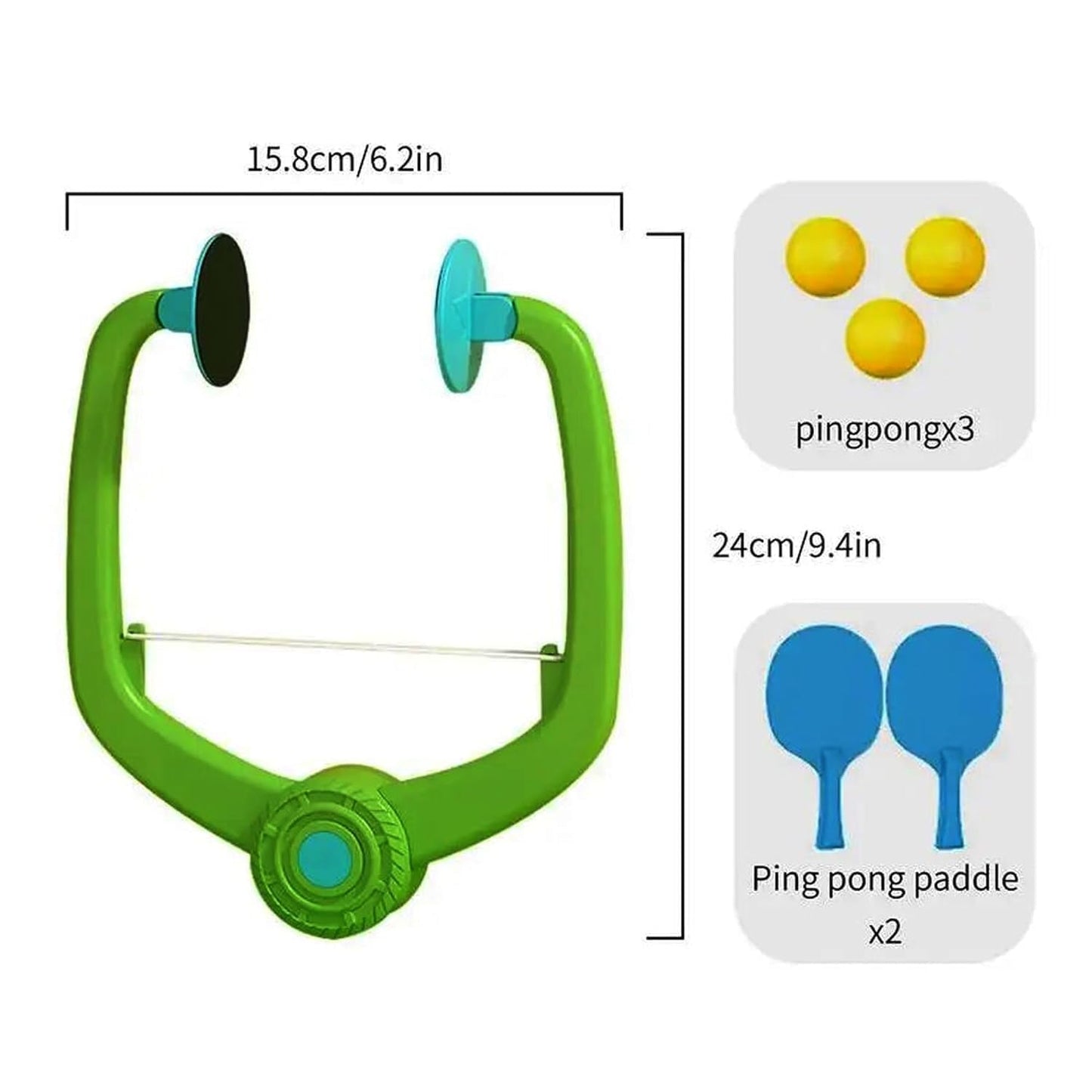 Door Hanging Table Tennis Trainer for Kids | Indoor Ping Pong Game Set with 2 Rackets and 5 Balls