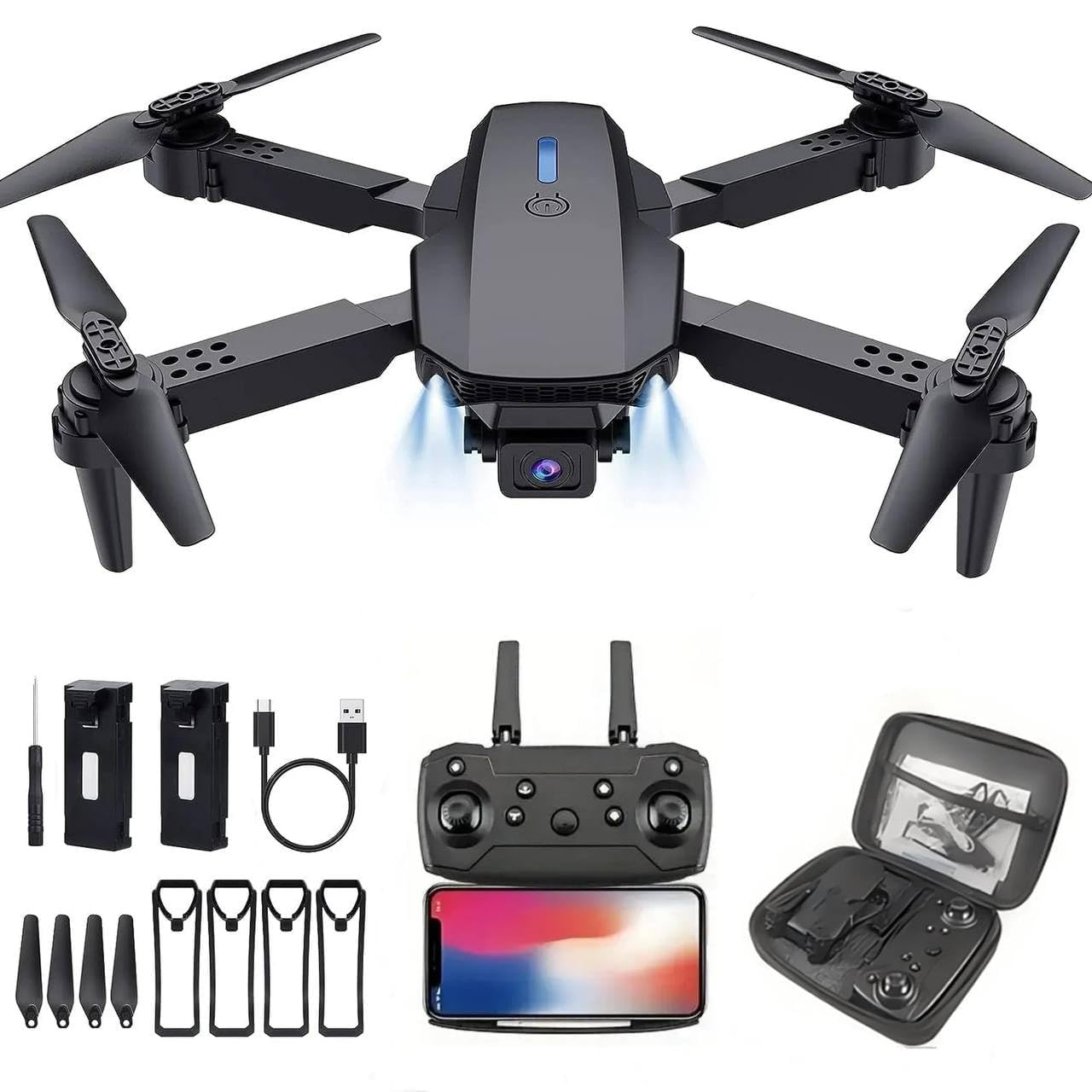 E88 Double battery Foldable Drone