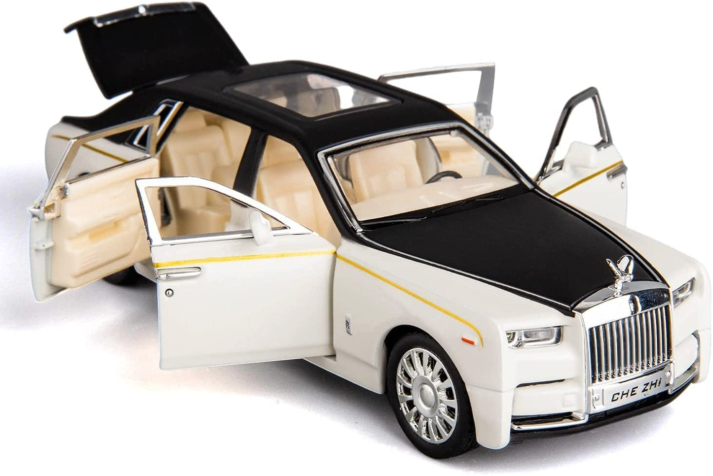 1:24 Rolls Royce Phantom Diecast Metal Pullback Toy car White