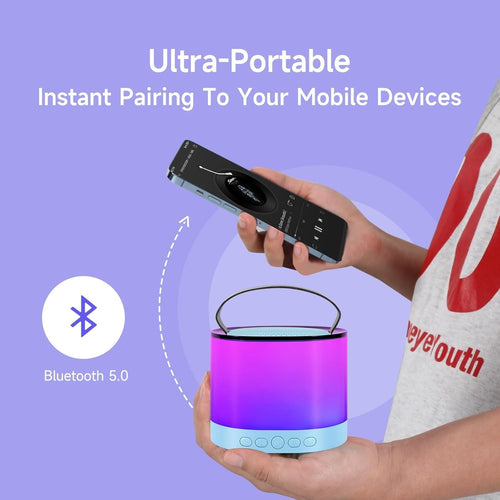 Colorful Bluetooth Speaker with 2 Karaoke Mic