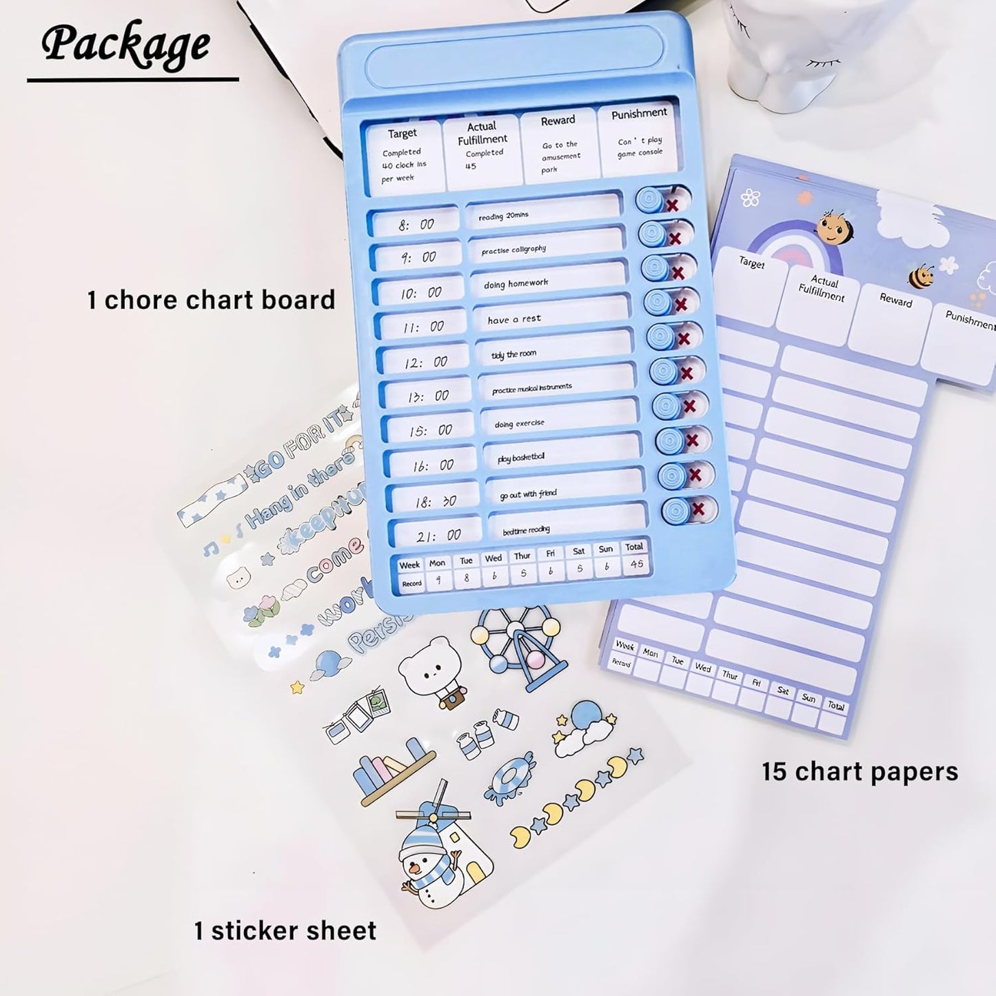 Portable Self-Discipline Chores Chart | Schedule Tracker