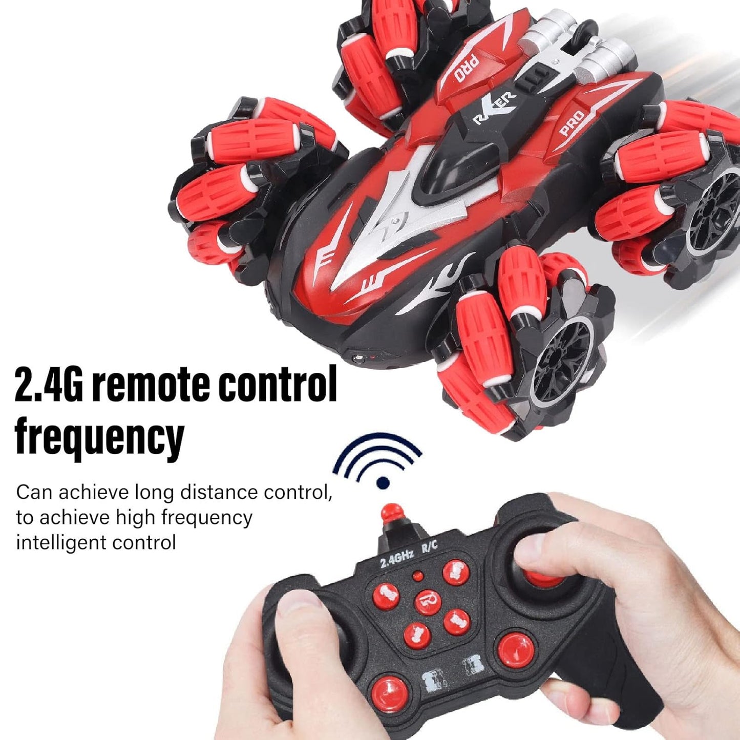 Double-Sided RC Stunt Car for Kids: 360° Drift, Remote Control || With Smoke & Mist Effect (Without watch)