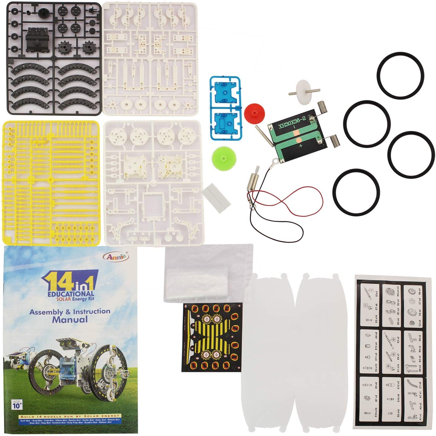 14-in-1 Educational Solar Energy Kit for Kids | Solar Powered Robotics Kit