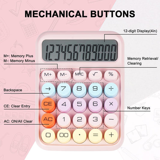 Colorful Pastel-Colored Electronic Calculator