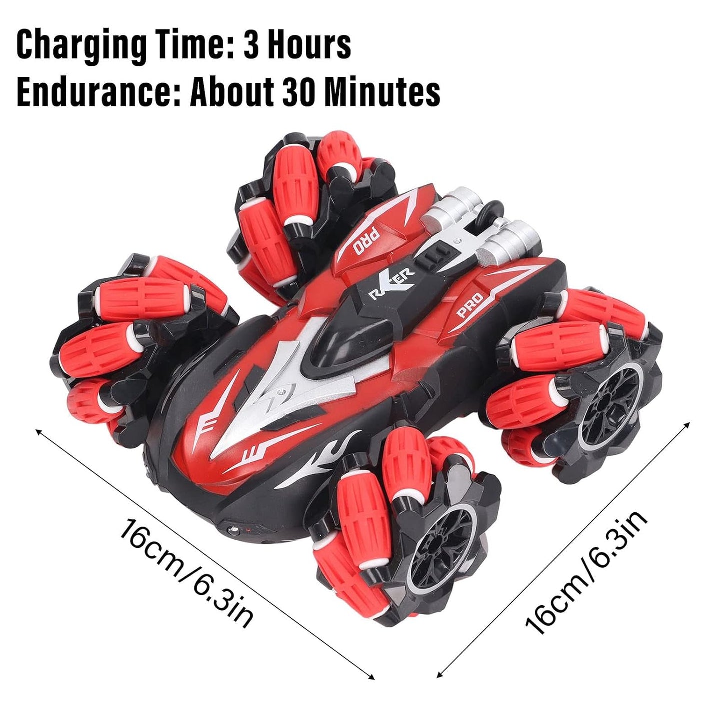 Double-Sided RC Stunt Car for Kids: 360° Drift, Remote Control || With Smoke & Mist Effect (Without watch)