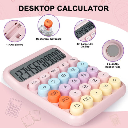 Colorful Pastel-Colored Electronic Calculator