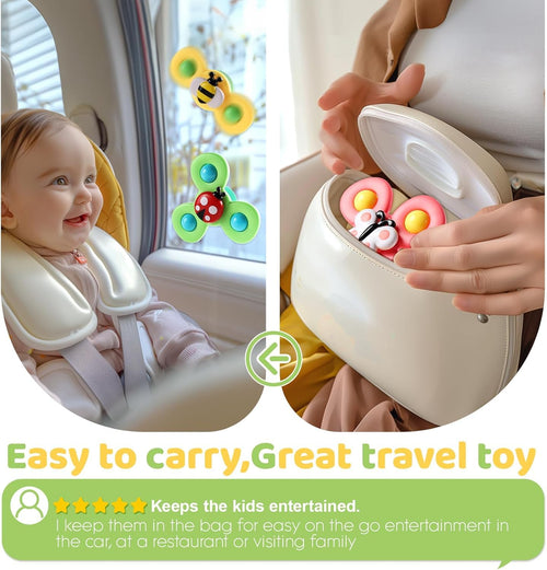 Insect-Themed Baby Spinner Toy Set - 3 Pack of Butterfly, Bee, and Ladybug Spinners