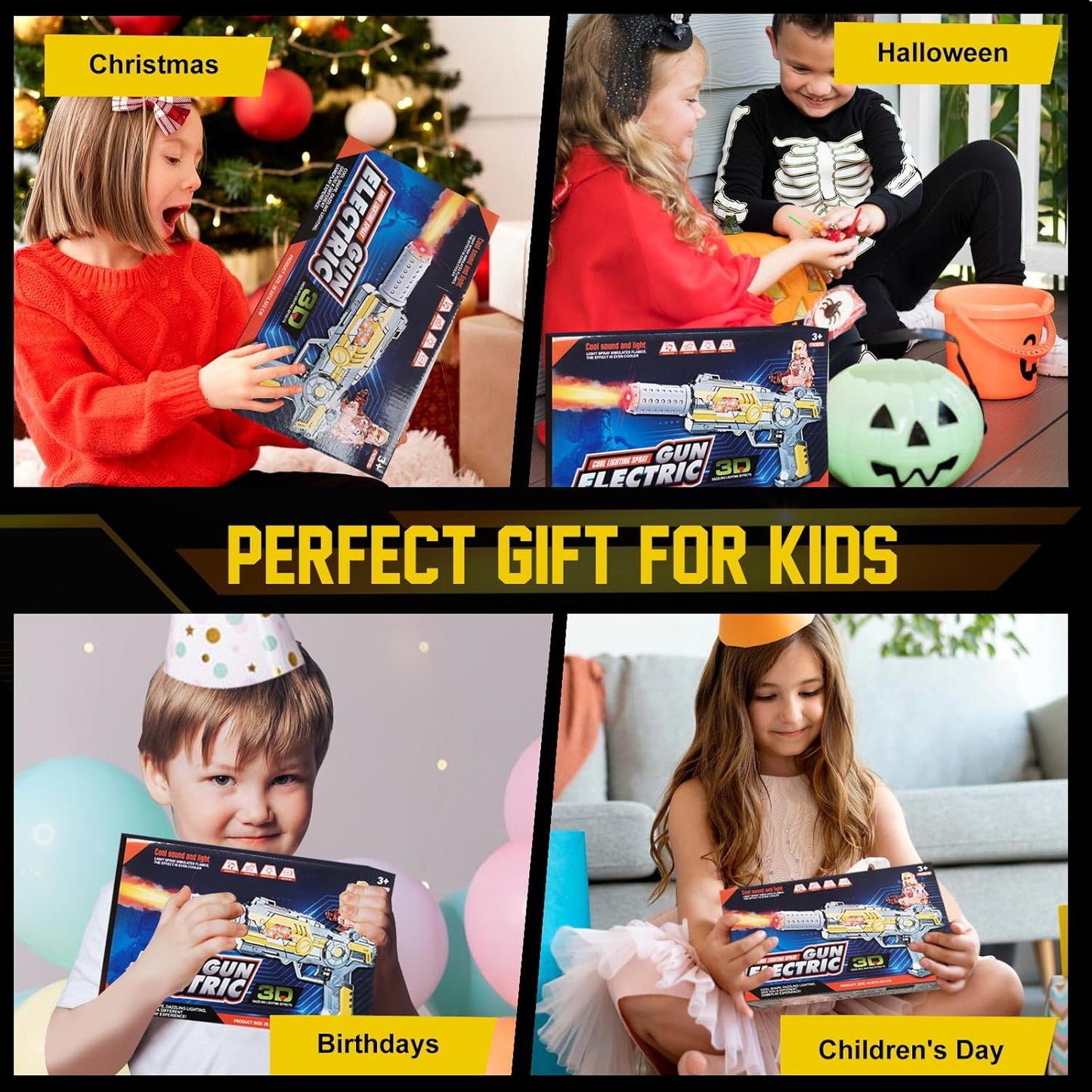 Light Up Toy Gun with Sound Effects & Spray