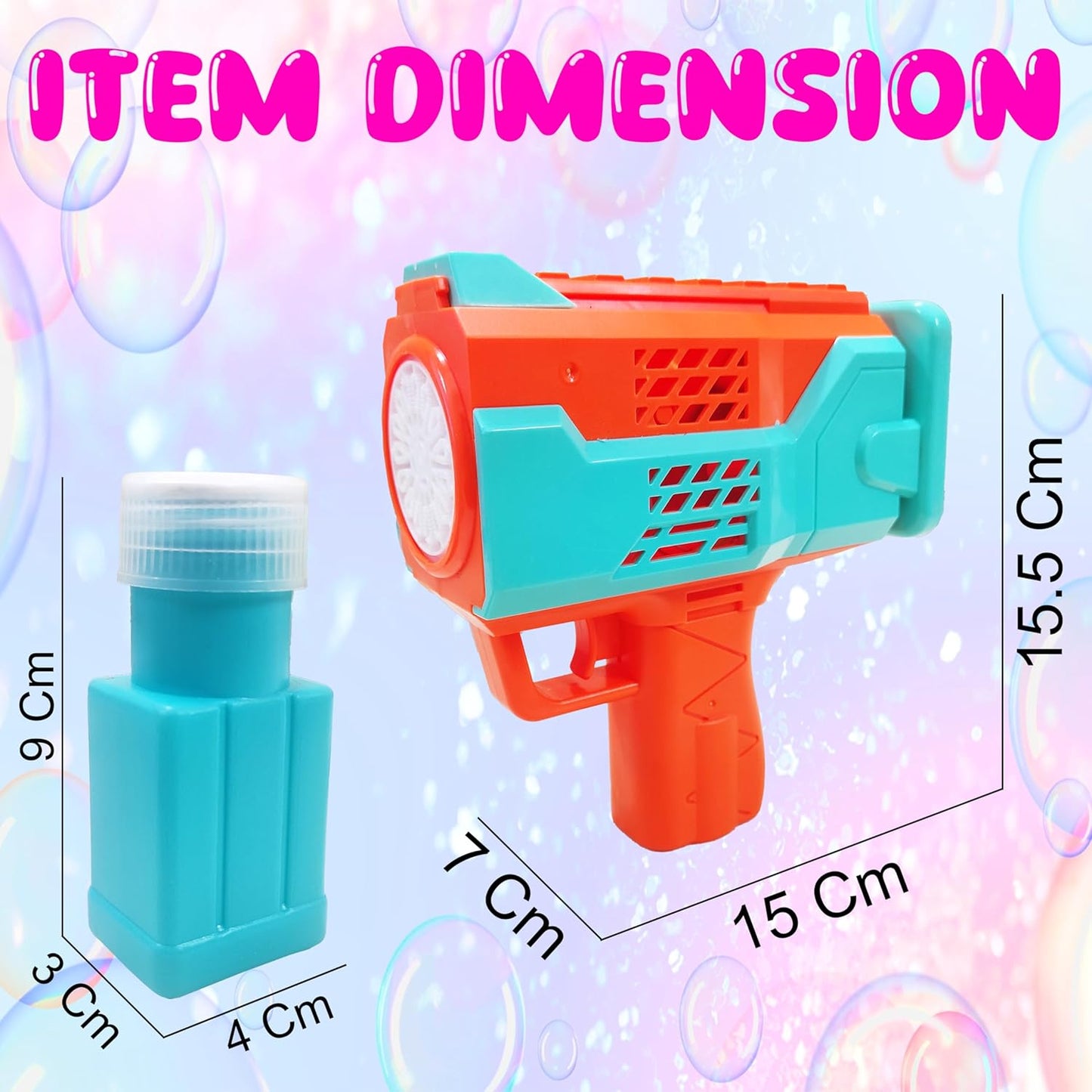Rechargeable Automatic Bubble Blower Gun with Light