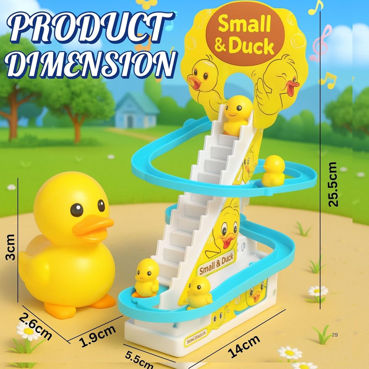 Duck Slide Toy Set, Funny Automatic Duck Chasing Race Track Game Set