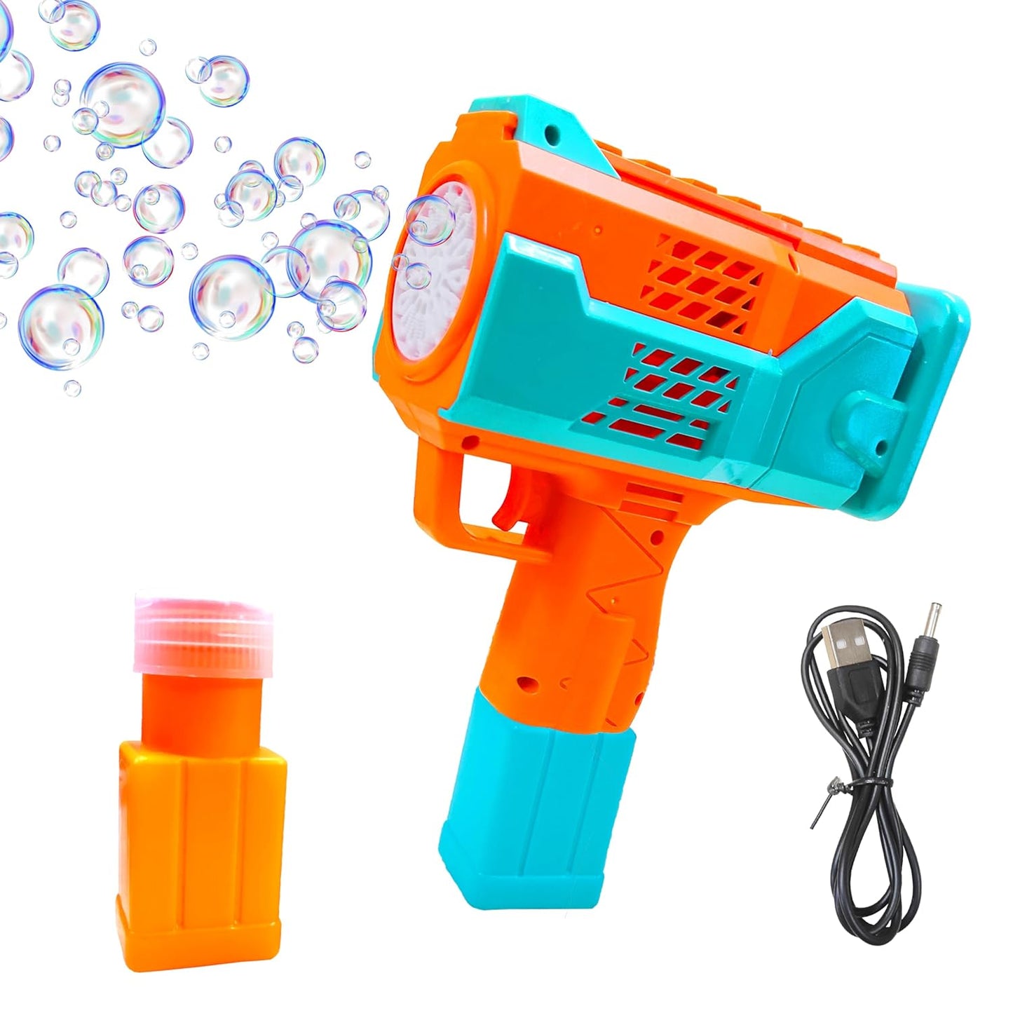 Rechargeable Automatic Bubble Blower Gun with Light