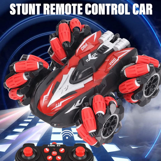 Double-Sided RC Stunt Car for Kids: 360° Drift, Remote Control || With Smoke & Mist Effect (Blue)