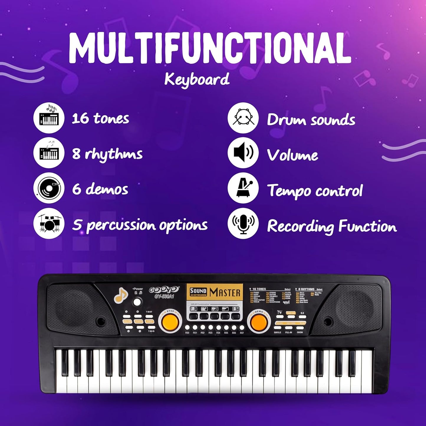 Musical Piano Keyboard with Microphone (49 & 61 keys)