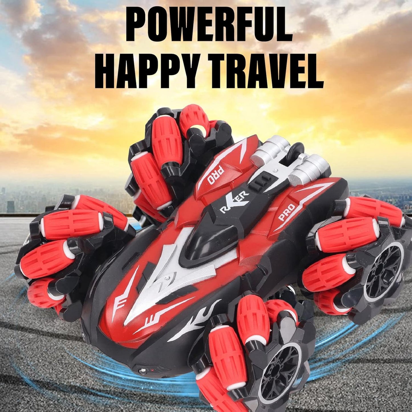 Double-Sided RC Stunt Car for Kids: 360° Drift, Remote Control || With Smoke & Mist Effect (Without watch)
