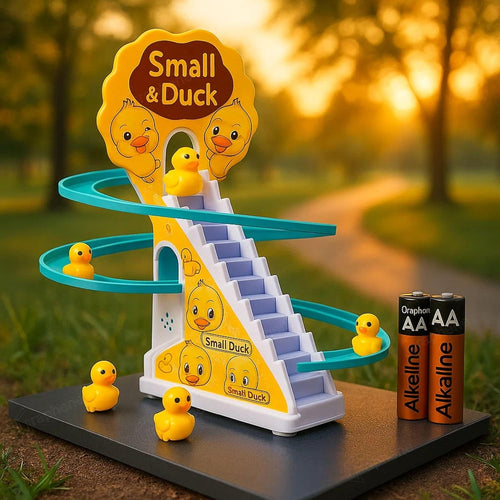 Duck Slide Toy Set, Funny Automatic Duck Chasing Race Track Game Set