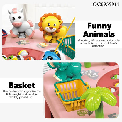 Electric Cute Table Rotation Funny Plastic Fishing Machine Platform Games Toy