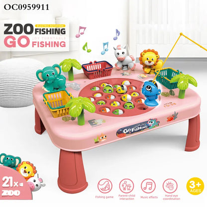 Electric Cute Table Rotation Funny Plastic Fishing Machine Platform Games Toy