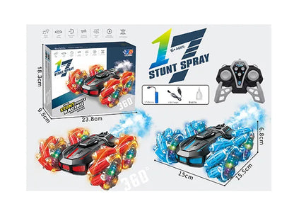 Double-Sided RC Stunt Car for Kids: 360° Drift, Remote Control || With Smoke & Mist Effect (Without watch)