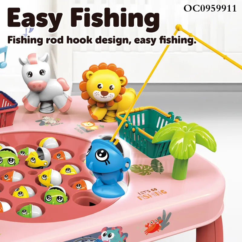 Electric Cute Table Rotation Funny Plastic Fishing Machine Platform Games Toy