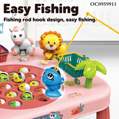 Electric Cute Table Rotation Funny Plastic Fishing Machine Platform Games Toy