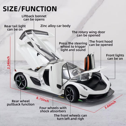 Koenigsegg Jesko 1/24 Alloy Collectibles Die-cast Vehicles with Sound and Light
